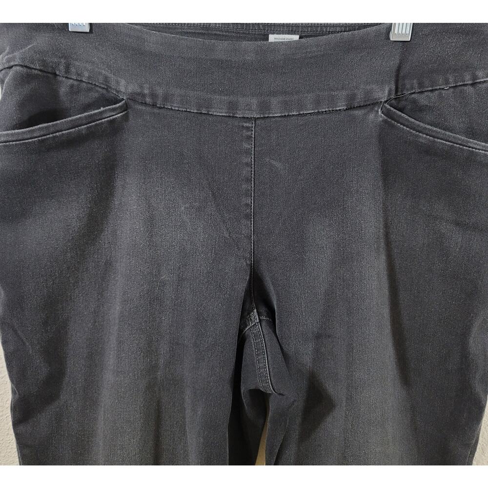 Westbound Woman Black "Faded" Pull On Jeans 14WR Lightweight Elastic Waist Soft